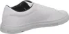 A side view of a white leather sneaker. Voir les images du produit