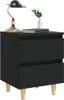 Comodini 2 pezzi con gambe in legno di pino nero 40x35x50 Anteprima dell’immagine prodotto 7