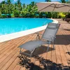 Składany leżak ogrodowy z poduszką pod głowę i 8-pozycyjnym Podgląd zdjęcia produktu 2