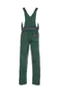 A back view of green work overalls with orange trim and gray accents. Produktbild-Vorschau
