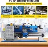 A benchtop metal lathe with four inset images showing different applications. Produktbild-Vorschau