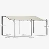 Outsunny Anbaupavillon Pergola mit Dach Wasserabweisend Produktbild-Vorschau 3