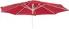 A red umbrella canopy with white ribs and a white pole, isolated on a white background. Produktbild-Vorschau