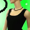 Kette 6mm Perle Kunststoff schwarz-glänzend 60cm schwarz Produktbild-Vorschau 4