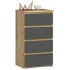 Kommode AKORD CL4 Eiche Artisan 40 cm 4 Schubladen Front Produktbild-Vorschau 1