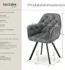 A diagram showing the dimensions of a chair, with text providing product information. Produktbild-Vorschau