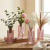 4er Set Vase Rosa H14cm Glas Blumenvase Tischdeko Frühling Produktbild-Vorschau 4