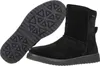 A black suede boot and its sole are shown against a white background. Anteprima dell’immagine prodotto