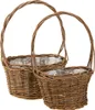 Pflanzkorb Weide Set oval braun 2er Dekokorb Blumendeko Produktbild-Vorschau 1