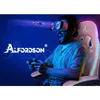 A man wearing a VR headset is playing a video game, with a spaceship visible in the virtual world. He is sitting in a gaming chair. Podgląd zdjęcia produktu