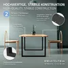 A table with two chairs, showcasing its construction details and dimensions. Podgląd zdjęcia produktu