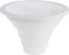 A white funnel with a ribbed lower section and a smooth rim. Voir les images du produit