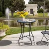 Gartentisch Ø60 x H71cm, Wetterfest Balkontisch aus Metall, Produktbild-Vorschau 4