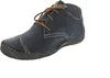 A single blue boot with brown laces is shown against a white background. Produktbild-Vorschau