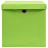 vidaXL Úložné boxy s vekom 10 ks 28x28x28 cm zelené Náhľad obrázku produktu 3