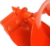 A close-up view of the cutting head of an orange earth auger, showing the screw mechanism and bolts. Anteprima dell’immagine prodotto