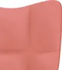 A close-up view of the quilted fabric of a coral-colored armchair. Náhľad obrázku produktu