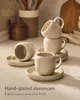 Cosumy 4er Cappuccino Tassen Set mit Untertassen Weiß – 200 Produktbild-Vorschau 2