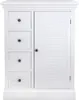 Kleiner Schrank HAMPTONS weiß mit Lamellentür Kommode Produktbild-Vorschau 1