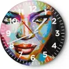 Wanduhr - Rund - Glasuhr - Mädchen Gesicht - 30x30cm - Produktbild-Vorschau 1