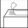 An illustration showing how to open a flap on a mailer bag. Anteprima dell’immagine prodotto