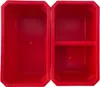 An overhead view of an open red plastic container with two compartments. Anteprima dell’immagine prodotto