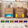 Tavolino da notte COSTWAY con luci LED e stazione di Anteprima dell’immagine prodotto 4