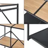 A collage of four close-up shots of a shelving unit, highlighting its construction and materials. Náhled obrázku produktu