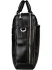 Side view of a black leather briefcase. Produktbild-Vorschau
