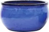 A blue ceramic planter is shown against a white background. Náhled obrázku produktu