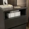 Comodino per camera da letto, 2 cassetti, nero, stile loft Anteprima dell’immagine prodotto 3