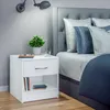 CASARIA® Nachttisch 2er Set Weiß mit Schublade & Ablagefach Produktbild-Vorschau 5