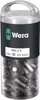 A clear, professional studio shot of a container of Wera brand screwdriver bits. Voir les images du produit