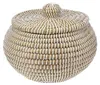 Aufbewahrungskorb - Ø 36 cm - Beige - Weiß - Seegras - mit Produktbild-Vorschau 1