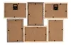 A collage of empty picture frames, showing the back of the frames. Produktbild-Vorschau