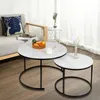 2er Set Couchtisch Kaffeetisch Satztisch Beistelltisch Ø70 Produktbild-Vorschau 6