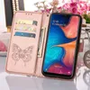 Galaxy A20 Hülle, Schmetterling Prägung Flip Leder Produktbild-Vorschau 5