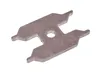 A metal tool with a central hole and two prongs on each side, isolated on a white background. Produktbild-Vorschau