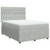 Design Boxspringbett mit Matratze Hellgrau 140x190 cm Samt, Produktbild-Vorschau 3