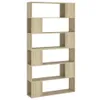 A tall, narrow, light brown wooden bookshelf with six open compartments. Produktbild-Vorschau