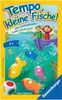 The image shows the packaging of a board game called "Tempo, kleine Fische!" with children playing in a boat and fish in the water. Náhled obrázku produktu