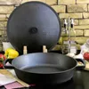 Ø36cm Gusseisenpfanne mit Deckel aus Gusseisen Bräter Produktbild-Vorschau 2
