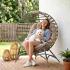 Outsunny Papasansessel Gartenstuhl 1 sitzer Korb-Stuhl mit Produktbild-Vorschau 7