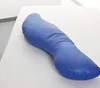 A blue body pillow lies on a white surface. Produktbild-Vorschau