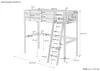 Kieferholzbett Hochbett Stockbett 90x200 aus Kiefer weiß Produktbild-Vorschau 4