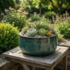 Bac à plantes en céramique grès résistant au gel - Rond, Voir les images du produit 4