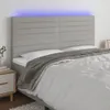 vidaXL LED Kopfteil Hellgrau 180x5x118/128 cm Stoff Produktbild-Vorschau 2