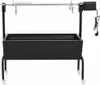 A black electric BBQ rotisserie with a stainless steel spit, shown against a white background. Náhľad obrázku produktu