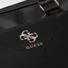 A close-up view of a black handbag with a gold Guess logo and the word 'GUESS' printed below it. Produktbild-Vorschau