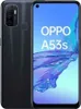 A black Oppo A53s smartphone is shown with its screen displaying the brand name and model. Produktbild-Vorschau